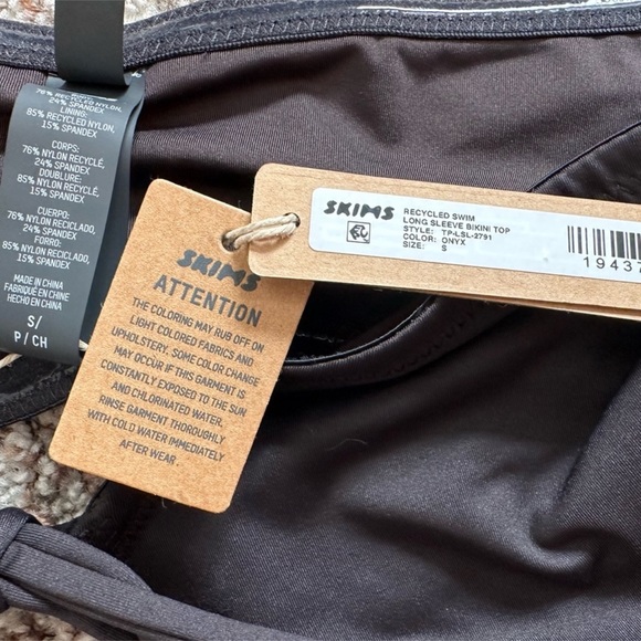 SKIMS Swim Long Sleeve Bikini Top Small - Picture 6 of 6